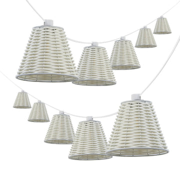 Payton 10-Light Indoor/Outdoor 10 ft. Classic Cottage Incandescent G40 Faux-Rattan Shaded String Lights